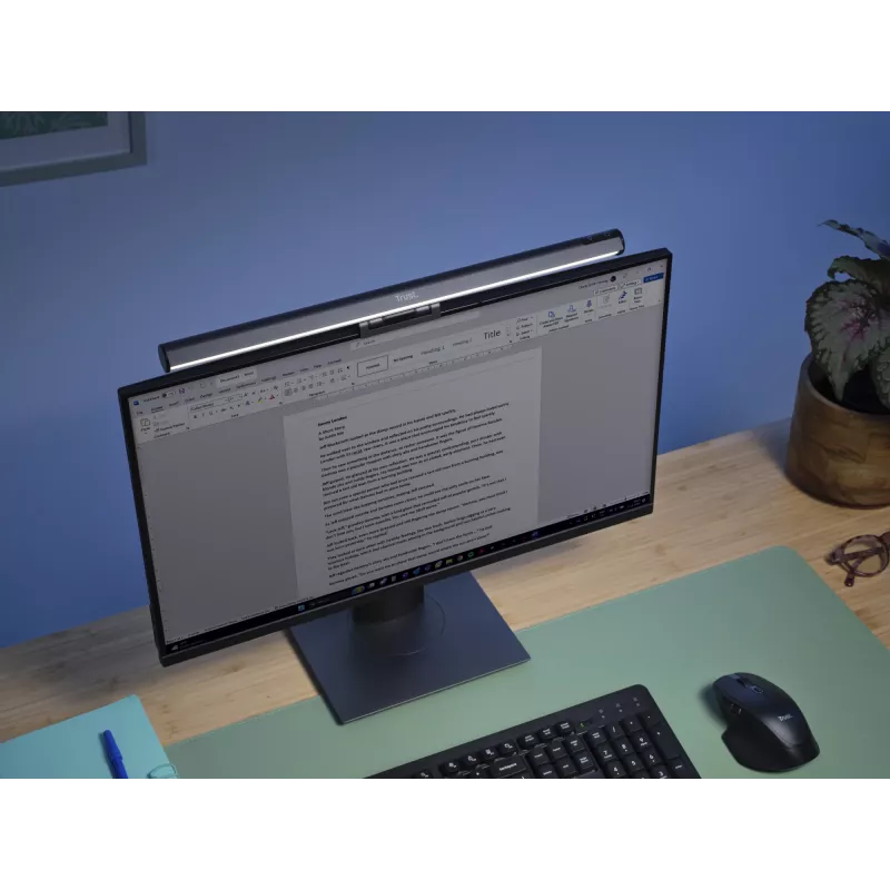 Galda lampa Trust Shyne Ar iebūvētu LED Melna USB barošana 70mm augstums