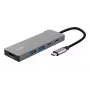 USB Type-C centrmezgls TRUST 26062 — HDMI + USB 3.2 Gen 1 Type-A & Type-C, Pelēks, 5 porti