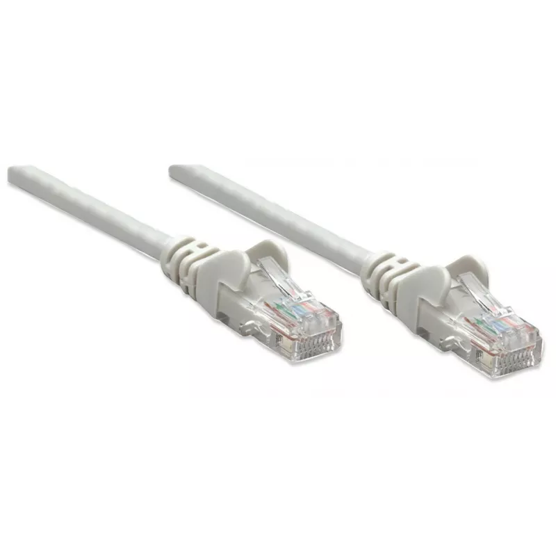 Intellinet tīkla vads, Cat5e, 10m, Pelēks, CCA, U/UTP, PVC, RJ45, zeltīti kontakti, aizsargvāciņš, mūža garantija
