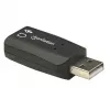 Manhattan 150859 USB-A 3D skaņas adapteris, USB-A uz 3,5 mm mikrofona ieejas un audio izejas pieslēgvietām, 480 Mbps (USB 2.0), stereo
