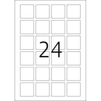 QR koda uzlīmes HERMA 9642 A4 40x40 mm kvadrātveida balts papīrs