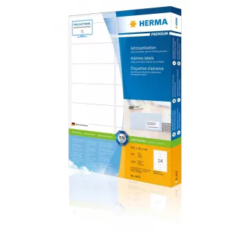 Adrešu etiķetes Premium HERMA A4 99.1x38.1 mm 1400 gab.