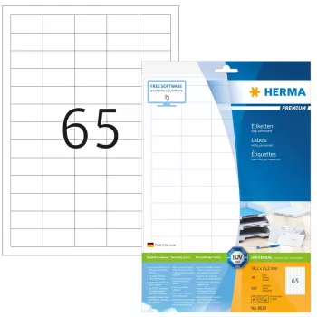 Pašlīmējošas printera etiķetes HERMA Labels Premium A4 38,1x21,2 mm