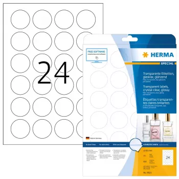 Pašlīmējošās printera uzlīmes HERMA 8023 A4 Ø 40 mm