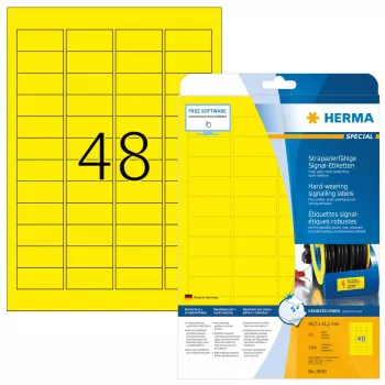 HERMA pašlīmējošās printera etiķetes signālizturīgas A4 45,7x21,2 mm