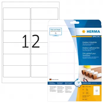 Pašlīmējošās printera etiķetes HERMA A4 āra plēve 99,1x42,3 mm