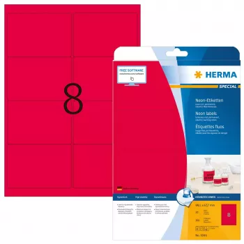 Pašlīmējošās printera uzlīmes HERMA Neon A4 99,1x67,7 mm