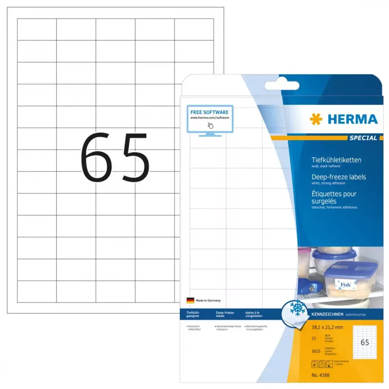 HERMA saldētavas pašlīmējošās etiķetes A4 1625 gab.