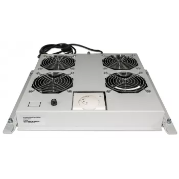 Intellinet 4 ventilatoru ventilācijas bloks 19 inch statīviem, jumta montāža, ar termostatu, pelēks