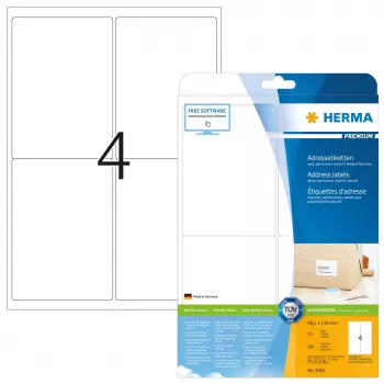 Adrešu uzlīmes Premium HERMA 4503 A4 99.1x139 mm 100 gab.