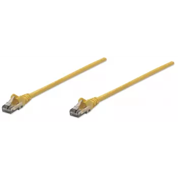 Intellinet tīkla vads, Cat6, 10m, Dzeltens, CCA, U/UTP, PVC, RJ45, apzeltīti kontakti, Snagless, Booted, Mūža garantija