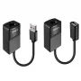 Lindy 60m USB 1.1 Cat.6 pagarinātājs Basic, tīkla raidītājs un uztvērējs, 60 m, 12 Mbit/s, Cat5e, Cat6, melns, plastmasa