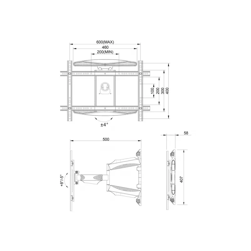 Pilnās kustības divu monitoru stiprinājums Multibrackets M VESA Flexarm XL