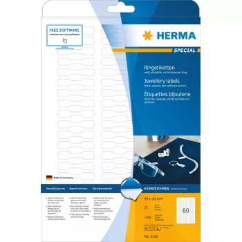 Pašlīmējošās printera etiķetes HERMA 5116 A4 49x10 mm 1500 gab.