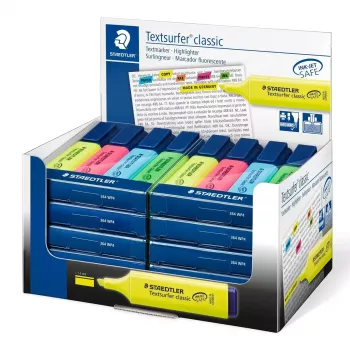Marķieris Staedtler Textsurfer classic 364 ar slīpo galu Zils Zaļš Rozā Dzeltens