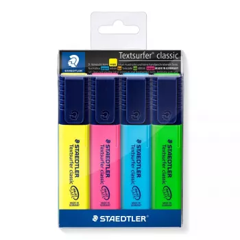 Marķieris Staedtler Textsurfer classic 364 ar slīpo galu Zils Zaļš Rozā Dzeltens