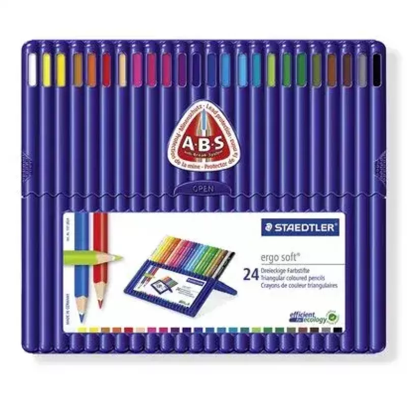 Krāsainie zīmuļi Staedtler Ergosoft 157 daudzkrāsu 24 gab.