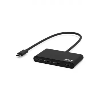 Port Designs 900147 USB-C centrmezgls 4 porti 5 Gbit/s melns