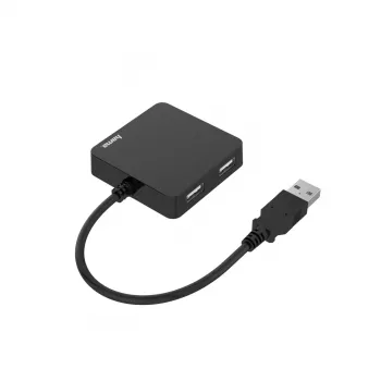 Hama 00200121 USB 2.0 centrmezgls 4 portiem 480 Mbit/s Melns