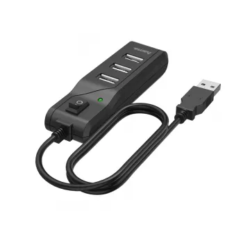 Hama 00200118 USB 2.0 centrmezgls 3 porti 480 Mbit/s Melns