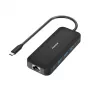Hama 00300080 USB-C centrmezgls ar HDMI, RJ-45 un USB 3.2, 5 Gbit/s, Melns