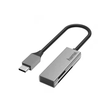 Karšu lasītājs Hama 00200131 USB 3.2 Gen 1 Type-C Sudrabs MicroSD SD