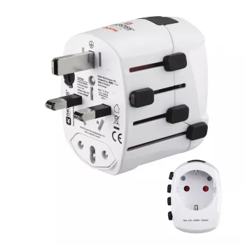 Hama World Travel Pro universāls ceļojumu adapteris balts