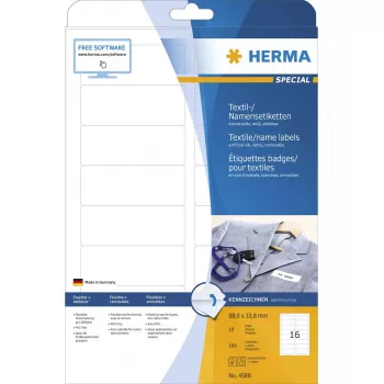 Pašlīmējošā etiķete HERMA 4588 noapaļots taisnstūris, noņemama