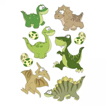 Dekoratīvā uzlīme HERMA 15512 Daudzkrāsaini Dinozauri 9 gab.