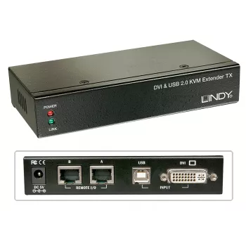 Lindy 39377 Cat.5 KVM Extender Classic, DVI, USB, līdz 50 m