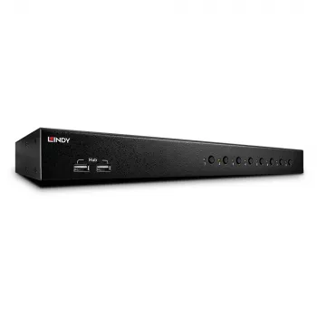Lindy 8 Portu DVI-I Single Link, USB 2.0 un Audio KVM Slēdzis Pro