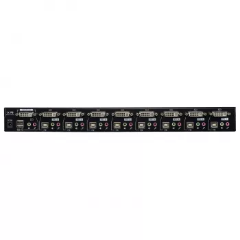 Lindy 8 Portu DVI-I Single Link, USB 2.0 un Audio KVM Slēdzis Pro