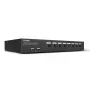 Lindy 39540 KVM pārslēgs ar 8 portiem: DisplayPort 1.2, USB 2.0 un audio, 1 vietējais lietotājs, uzstādāms statnī, melns
