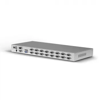 Lindy 16 Portu VGA un USB Kombinētais KVM Slēdzis, Montāžai Statīvā, Sudraba