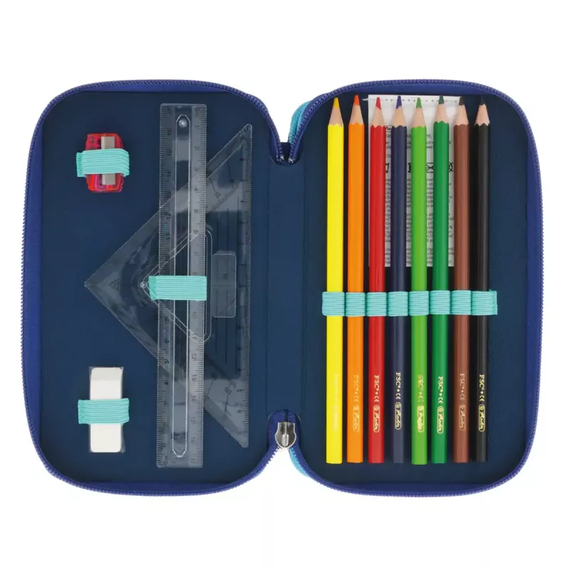 Herlitz TriCase Dip Dye 31 gab. Zils Tirkīzs Poliesters 190x115x70 mm