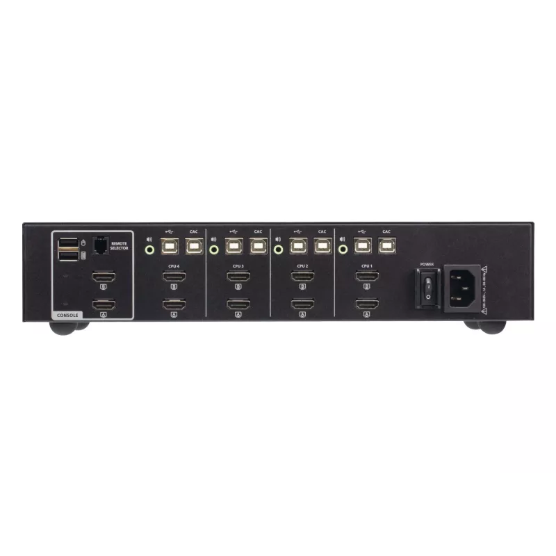 KVM slēdzis ATEN 4 portu USB HDMI Dual Display Secure ar CAC (4 datori, 4K UHD 3840×2160)
