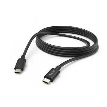 Hama uzlādes kabelis, USB-C – USB-C, 3 m, melns