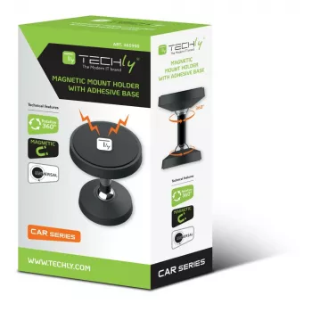 Techly I-SMART-UNI7 magnētiskais viedtālruņa turētājs, melns