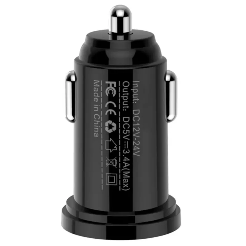 Techly Mini Auto Lādētājs 2 USB-A Porti 12W / 2.4A Melns