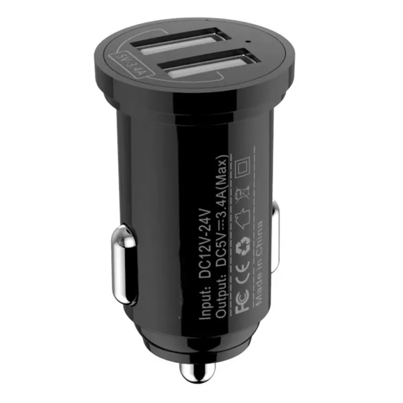 Techly Mini Auto Lādētājs 2 USB-A Porti 12W / 2.4A Melns