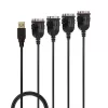 Lindy USB uz 4 portu seriālais pārveidotājs, melns, 0.94 m, USB Type-A, DB-9, vīriešu, vīriešu