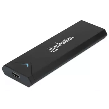 Manhattan M.2 NVMe SSD korpuss, USB-C, 10 Gbps (USB 3.2 Gen2), UASP, alumīnijs, melns, 3 gadu garantija