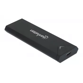 Manhattan M.2 NVMe SSD korpuss, USB-C, 10 Gbps (USB 3.2 Gen2), UASP, alumīnijs, melns, 3 gadu garantija