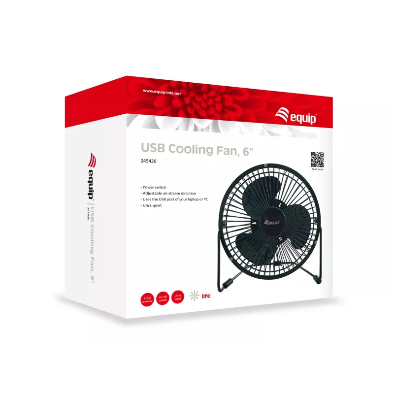 Equip 245420 melns USB galda ventilators