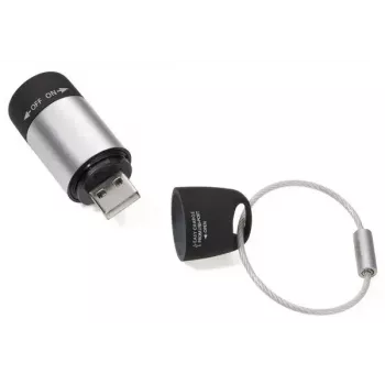 Atslēgu piekariņa lukturītis TROIKA ECO CHARGE Melns Pelēks LED USB