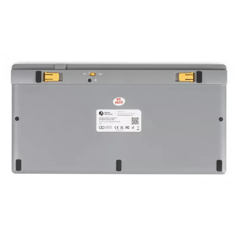 BakkerElkhuizen UltraBoard 950 V2 Wireless UK Qwerty, Tenkeyless, Vadu un bezvadu, USB + Bluetooth, Šķērveida slēdzis, QWERTY, Tumši pelēks, Gaiši pelēks