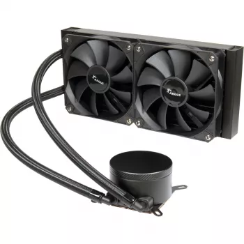 Šķidruma dzesēšanas sistēma CPU INTER-TECH Argus Iceman B-240 — 12 cm ventilators, hidrauliskais gultnis, melna