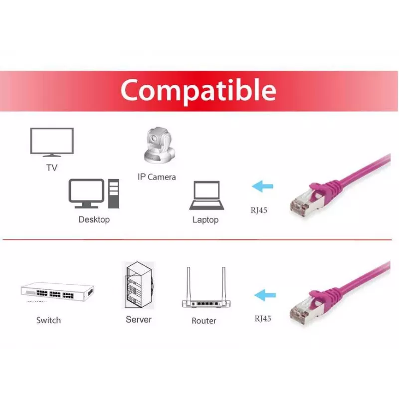 Tīkla kabelis Equip Cat.6 S/FTP 30m RJ-45 violets