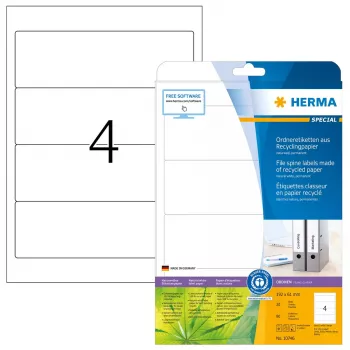 Pašlīmējošās printera etiķetes HERMA 10746 Balta 19,2x6,1 cm 80 etiķetes