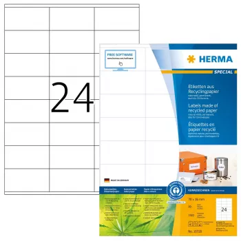Pašlīmējošā printera etiķete HERMA 10728 Balta 7 cm x 3.6 cm